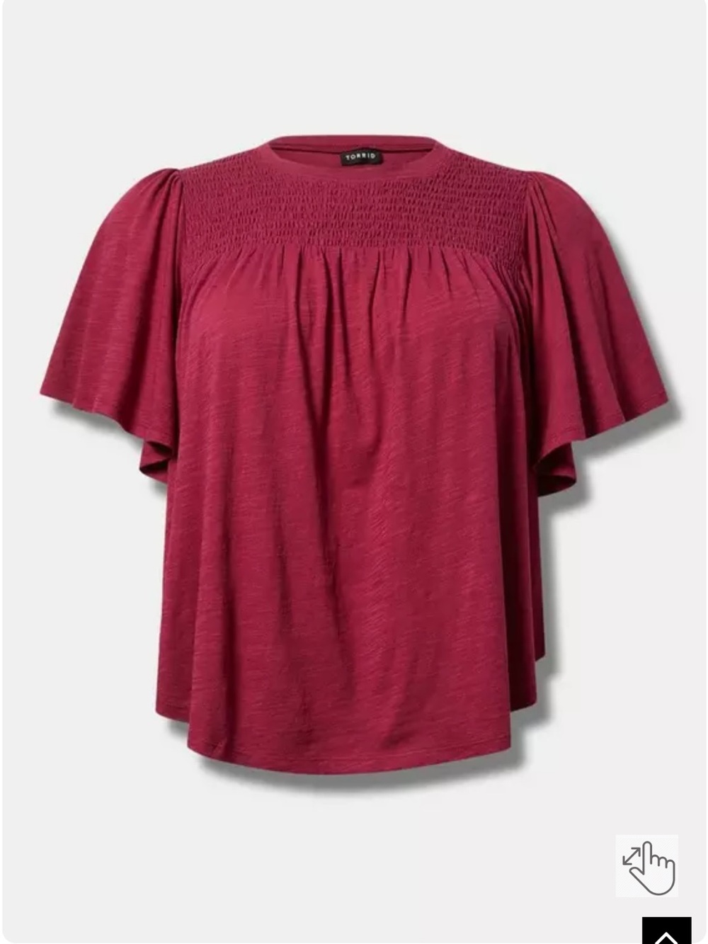 Torrid Flutter Sleeve Smocked Top